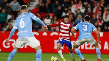 Bryan, of Granada CF scores the second goal of the match during the La Liga Smartbank match between Granada CF and UD Ibiza at Nuevo Los Carmenes Stadium on 21 January, 2023 in Granada, Spain. 
 (Photo by Álex Cámara/NurPhoto via Getty Images)