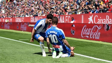 Sergi Darder celebra un de sus goles al Girona