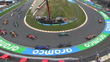 Doble adelantamiento de Alonso en la primera vuelta del GP de Países Bajos.