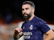 Carvajal, durante un partido con el Real Madrid.