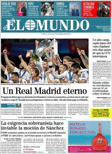 Las portadas de la prensa tras la final de Champions