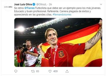 El mundo del deporte da las gracias a Fernando Torres