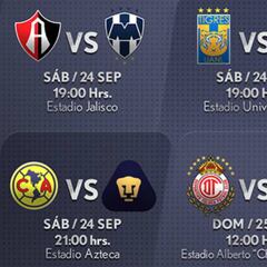 Fechas y horarios de la Jornada 11 del Apertura 2016 en la Liga MX