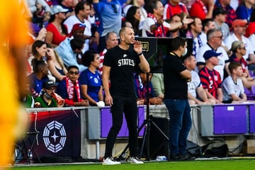 USA's Head Coach Gregg Berhalter during US Menx92s National Teamx92s 2022 FIFA World Cup Qualifier vs. Panama at Exploria Stadium in Orlando, Florida on March 27, 2022. (Photo by CHANDAN KHANNA / AFP)