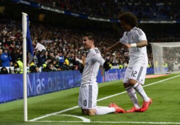 1-0. James Rodríguez celebró el primer tanto.
