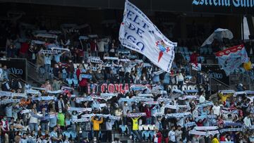 Los aficionados del Celta durante el partido contra el Betis.