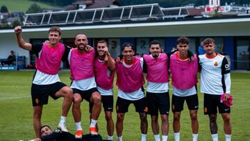 Sesión de entrenamiento en Austria del RCD Mallorca en la pretemporada del verano 2025.