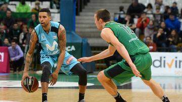 Sylven Landesberg ante Kulvietis durante el partido entre el Divina Joventut y el Movistar Estudiantes.