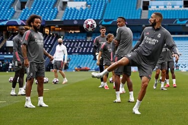 El Madrid entrenó en el Etihad Stadium a 24 horas del partido