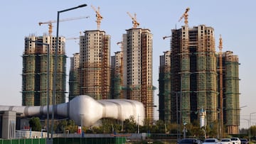 Residential buildings under construction are seen at Evergrande Cultural Tourism City, a project developed by China Evergrande Group, in Suzhou&#039;s Taicang, Jiangsu province, China September 23, 2021. 