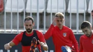 Juanfran durante el entrenamiento.