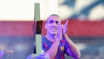 10/08/2025 TROFEU JOAN GAMPER.
PARTIDO ENTRE EL FC BARCELONA Y EL COMO 1907 EN EL ESTADI JOHAN CRUYFF DE SANT JOAN DESPI.
ORIOL ROMEU (18) FC BARCELONA