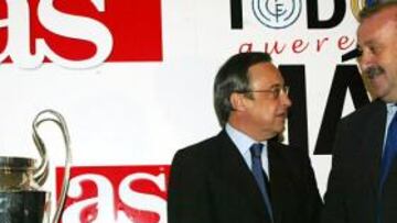 <b>JUNTOS EN AS.</b> Florentino Pérez y Vicente Del Bosque visistaron el Diario AS tras la conquista de la 'Novena' Copa de Europa.