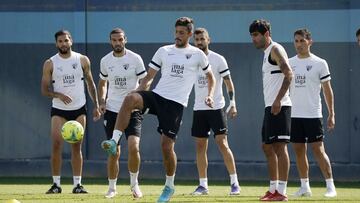 Entrenamiento del M&aacute;laga dell pasado viernes.