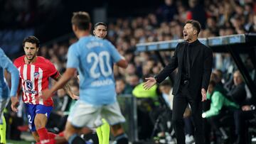 Soccer Football - LaLiga - Celta Vigo v Atletico Madrid - Estadio de Balaidos, Vigo, Spain - October 21, 2023 Atletico Madrid coach Diego Simeone reacts REUTERS/Isabel Infantes