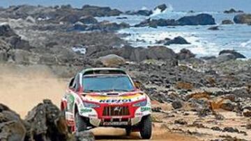 <b>MAL AÑO. </b>Sólo el Mitsubishi de Nani Roma llegó a Buenos Aires después de siete años de triunfos.