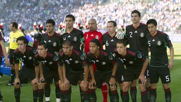 Partido de preparación con el Campeón del Mundo antes del Mundial Sudáfrica 2010,
Óscar Pérez, Francisco Rodríguez, Javier Hernández, Paul Aguilar, Ricardo Osorio. . .