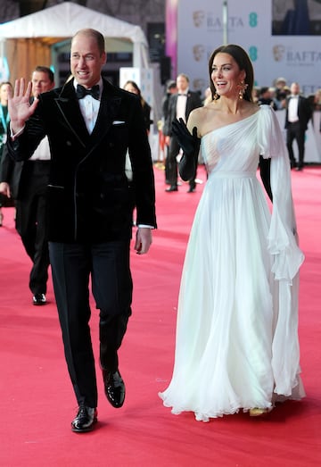 Catherine, Princesa de Gales y el Príncipe William, Príncipe de Gales, asisten a los BAFTA Film Awards 2023 en el Royal Festival Hall en Londres, Gran Bretaña.