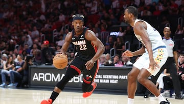 Jimmy Butler, contra San Antonio Spurs en uno de sus últimos partidos con Miami Heat.