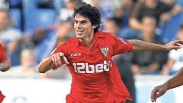 Perotti, tras marcar al Tenerife.