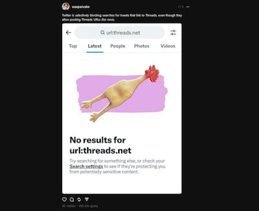 Twitter no te deja buscar enlaces de Threads ¿por qué?