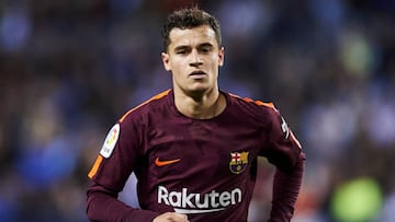 Philippe Coutinho of FC Barcelona reacts during the La Liga match between Malaga and Barcelona at Estadio La Rosaleda on March 10, 2018 in Malaga, Spain. (Photo by Aitor Alcalde/Getty Images)