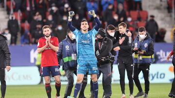 Sergio Herrera celebra una victoria en El Sadar.