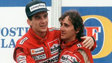 Senna y Prost en el GP de Australia de 1988, cuando eran compa&ntilde;eros en McLaren.