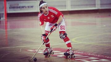 Macarena Ramos jugando por el Benfica.