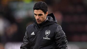 Mikel Arteta, cabizbajo, después del empate entre Arsenal y Burnley.