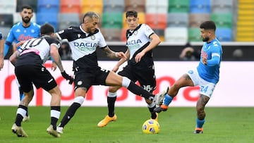 Partido por la jornada 17 de la Serie A entre Udinese y Napoli.