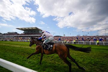 Harry Skelton durante el Aintree Grand National.