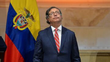 Colombia's President Gustavo Petro looks on as he attends the opening of a new legislative session of Colombia's Congress, in Bogota, Colombia July 20, 2023. REUTERS/Vannessa Jimenez