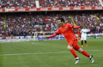 0-1. Messi celebró el primer tanto.