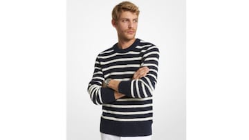 Jersey de mezcla de algodn y lino a rayas de Michael Kors para hombre