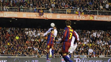 El histórico cabezazo de Cristiano en la final copera de Mestalla, en 2011.