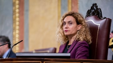 La presidenta del Congreso de los Diputados, Meritxell Batet, durante una sesi¨®n plenaria, en el Congreso de los Diputados, a 21 de febrero de 2023, en Madrid (Espa?a).
21 FEBRERO 2023;MADRID;CONGRESO DE LOS DIPUTADOS;LEY ESCA?OS EJUICIAMIENTO CRIMINAL
A. P¨¦rez Meca / Europa Press
21/02/2023