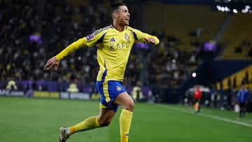 Soccer Football - Asian Champions League - Group B - Al Nassr v Al Wasl - Al-Awwal Park, Riyadh, Saudi Arabia - February 3, 2025 Al Nassr's Cristiano Ronaldo celebrates scoring their second goal REUTERS/Hamad I Mohammed
