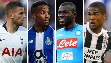 Toby Alderweireld (Tottenham), Eder Militao (Oporto), Kalidou Koulibaly (N&aacute;poles) y Douglas Costa (Juventus).