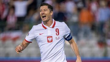 Robert Lewandowski during the UEFA Nations League League A Group 4 match between Belgium and Poland on June 8, 2022 in Brussels, Belgium.