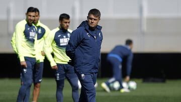 Morilla durante un entrenamiento del Granada. 