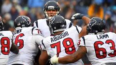 Jan 1, 2017; Nashville, TN, USA; Houston Texans quarterback Brock Osweiler (17) celebrates with teammates after a touchdown during the second half against the Tennessee Titans at Nissan Stadium. The Titans won 24-17. Mandatory Credit: Christopher Hanewinckel-USA TODAY Sports