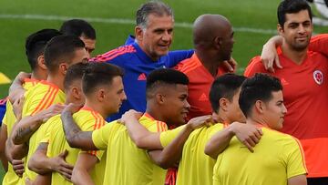 Selección Colombia antes del partido frente a Chile por cuartos de final de Copa América.