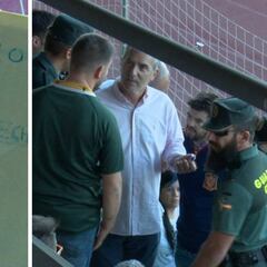 La Guardia Civil confiscó la pancarta: "Piqué, eres vomitivo"