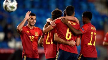 Espa&ntilde;a celebra el gol.