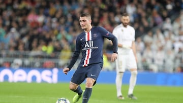 Marco Verratti of PSG during the UEFA Champions League, Group A football match between Real Madrid CF and Paris Saint-Germain on November 26, 2019 at Santiago Bernabeu stadium in Madrid, Spain - Photo Laurent Lairys / DPPI
26/11/2019 ONLY FOR USE IN