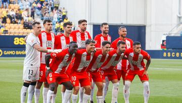Once del Almería en Cádiz.