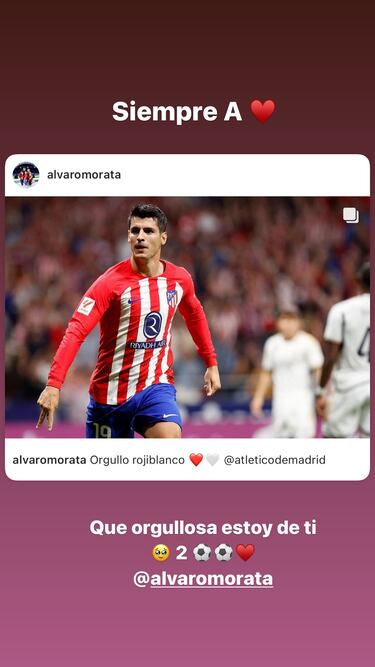 La reaccin de Alice Campello a los goles de Morata en el derbi contra el Real Madrid