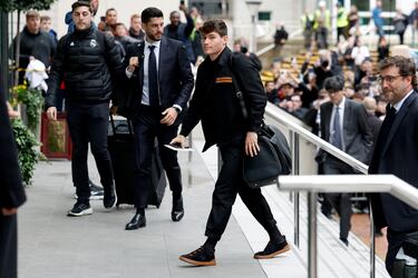 Fran García en la llegada al hotel. 