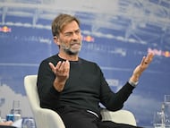 Jürgen Klopp en medio de su presentación oficial como Director Global de Deportes en Red Bull. (Photo by KERSTIN JOENSSON / AFP)